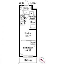 東京メトロ南北線 志茂駅 徒歩8分の賃貸マンション 3階1DKの間取り