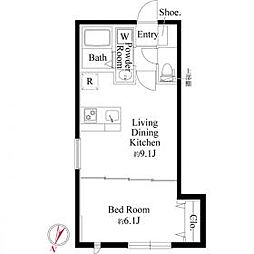 フォルスクラス駒込西ヶ原 1階1LDKの間取り