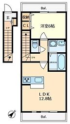 Ｓｗｅｅｔ　ＨｏｍｅII 2階1LDKの間取り
