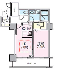 ロイヤルパークスタワー南千住 21階1LDKの間取り