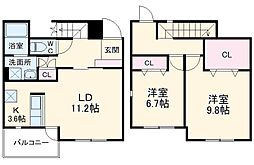 ベリアス　マーベル 1階2LDKの間取り