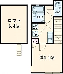 シエール江北 1階1Kの間取り