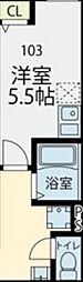 G-CREST 103 1階1Kの間取り