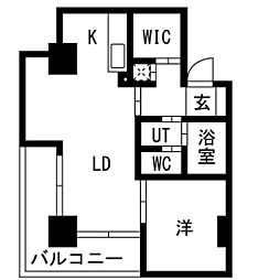 ｏｚ　ａｌｌｏｇｇｉｏ 406 4階1LDKの間取り
