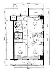 リガーレ浮間公園 4階2LDKの間取り