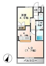 Ｃｈａｒｍａｎｔ　（シャルマン） 1階1LDKの間取り