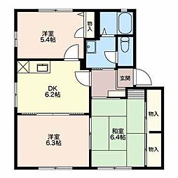 ウィステリア東宮C 1階3DKの間取り