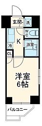ルーブル溝の口参番館 6階1Kの間取り