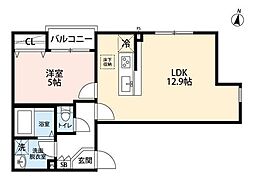 グランクオール千川 101 1階1LDKの間取り