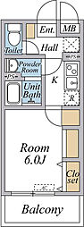 (仮称)リブリ・和光市白子 302 3階1Kの間取り