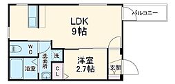 I’ll be清水白壁 102 1階1LDKの間取り