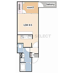 I’ll be清水白壁 203 2階1LDKの間取り