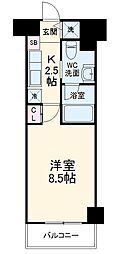 JR南武線 武蔵小杉駅 徒歩12分の賃貸マンション 5階1Kの間取り