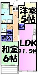 中野木フォレスト 2階2LDKの間取り