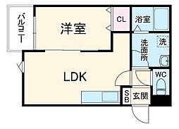 （仮称）ＲＩＴＺ　ＣＯＵＲＴ　池田 3階1LDKの間取り