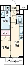 品川区旗の台5丁目マンション 1DKの間取図画像