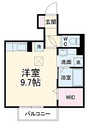 Ｌａ　Ｌｕｃｅ　奏の杜 1階ワンルームの間取り