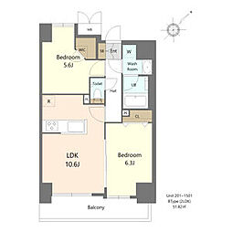 S-RESIDENCE大曽根bresa 2LDKの間取図画像