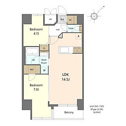S-RESIDENCE大曽根bresa 2LDKの間取図画像
