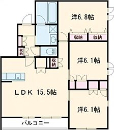 MGrise 201 2階3LDKの間取り