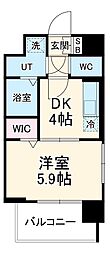 レジュールアッシュ緑橋駅前 1DKの間取図画像