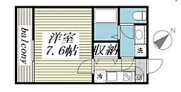 京成本線 京成大久保駅 徒歩23分の賃貸アパート 2階1Kの間取り