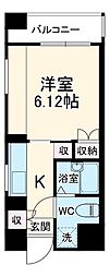 東急東横線 武蔵小杉駅 徒歩15分の賃貸マンション 4階1Kの間取り