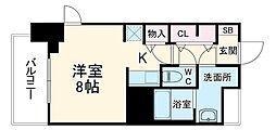 S-RESIDENCE四日市駅前couleur(クルール) ワンルームの間取図画像