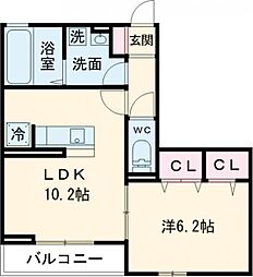 グレイスA 1LDKの間取図画像