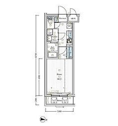 MAXIV百合ヶ丘DUE 1Kの間取図画像