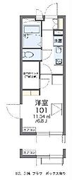 OgikuboST3 1Kの間取図画像