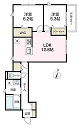 アズコンフォート 2LDKの間取図画像