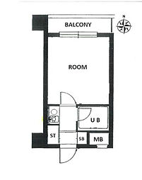 パレ・ドール文京第2 1Kの間取図画像