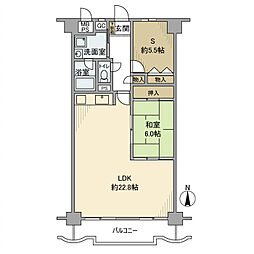 コープ野村梅田A棟 1SLDKの間取図画像