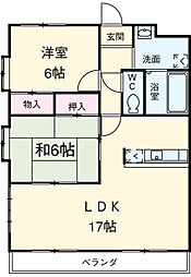 サンパティーク 2LDKの間取図画像
