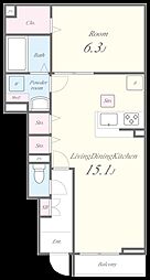 ルミセンス 1LDKの間取図画像