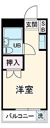 大友ロイヤルタウン ワンルームの間取図画像