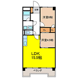 リエス豊田浄水 2LDKの間取図画像