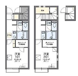 サンフラワーA 1Kの間取図画像