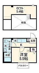Crescent浦和 1Kの間取図画像