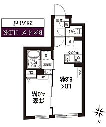 レピュア旗の台レジデンス 1LDKの間取図画像