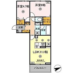 シャンティ 2LDKの間取図画像