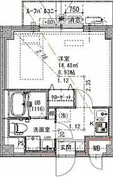 GENOVIA六町 1Kの間取図画像