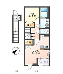 多摩区長尾新築アパート(仮 1LDKの間取図画像