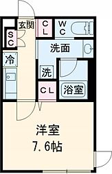 BLANCCOURT武蔵小山 1Kの間取図画像