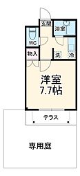 愛知高速東部丘陵線 はなみずき通駅 徒歩11分の賃貸マンション 1階1Kの間取り
