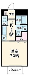 コーコ日吉本町 1Kの間取図画像