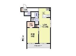 西東京市保谷町1丁目アパート 1LDKの間取図画像
