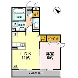 ドルチェヴィータ 1LDKの間取図画像