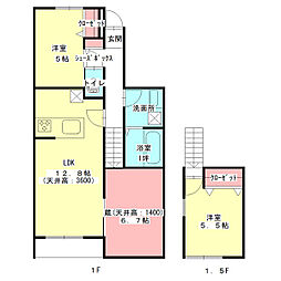 ル・グリ 2LDKの間取図画像